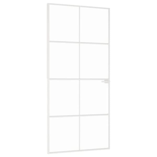 Innerdörr 93x201,5 cm härdat glas och aluminium slim