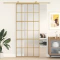 Miniatyrbild 1 av 2: Skjutdörr guld 90x205 cm frostat ESG-glas och aluminium
