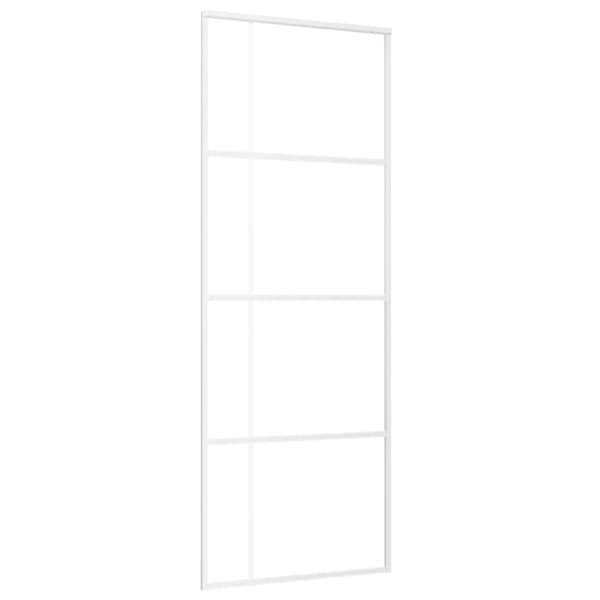 Skjutdörr ESG-glas och aluminium 76x205 cm vit