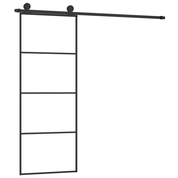Skjutdörr med beslagset ESG glas och aluminium 76x205 cm
