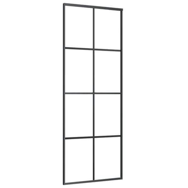 Skjutdörr aluminium med ESG-glas 76x205 cm svart