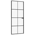 Miniatyrbild 2 av 2: Innerdörr 83x201,5 cm härdat glas och aluminium slim