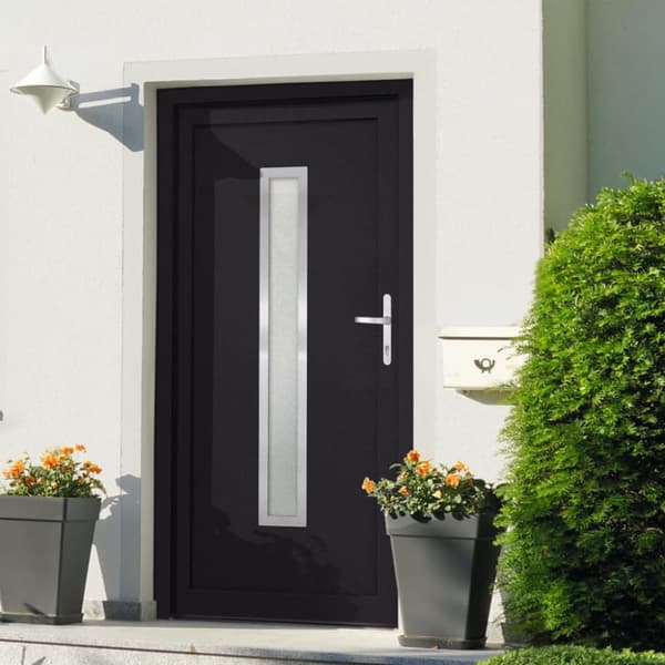 Ytterdörr antracit 98x208 cm PVC