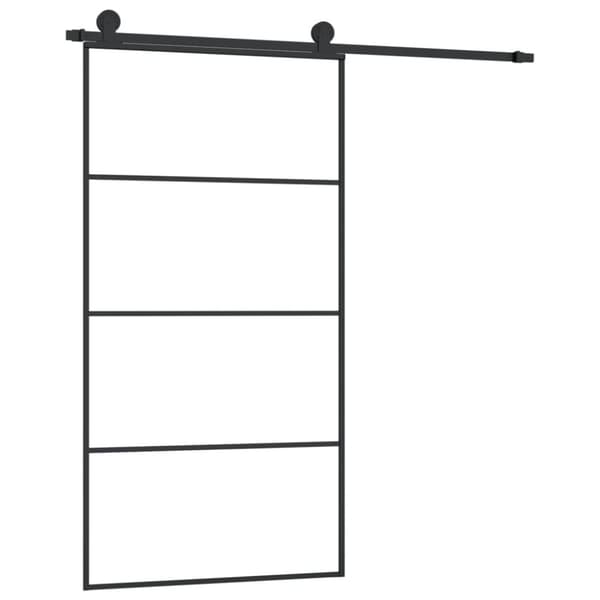 Skjutdörr med hårdvara 102,5x205 cm ESG-glas och aluminium