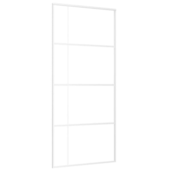 Skjutdörr ESG-glas och aluminium 90x205 cm vit