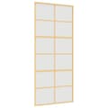 Miniatyrbild 2 av 2: Skjutdörr guld 90x205 cm frostat ESG-glas och aluminium
