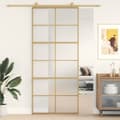 Miniatyrbild 1 av 2: Skjutdörr guld 90x205 cm frostat ESG-glas och aluminium