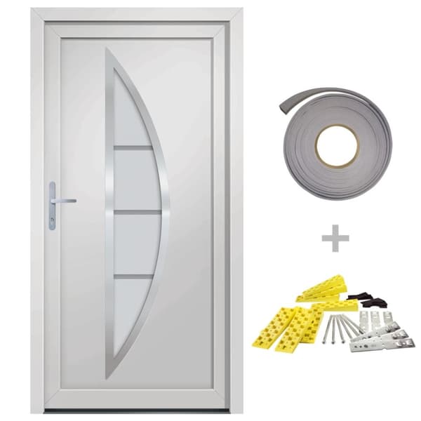 Ytterdörr vit 98x200 cm PVC