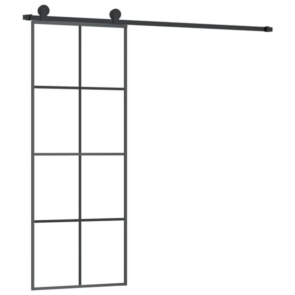 Skjutdörr med beslagset ESG glas och aluminium 76x205 cm