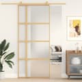Miniatyrbild 1 av 2: Skjutdörr guld 90x205 cm frostat ESG-glas och aluminium