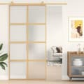 Miniatyrbild 1 av 2: Skjutdörr guld 102,5x205 cm frostat ESG-glas och aluminium