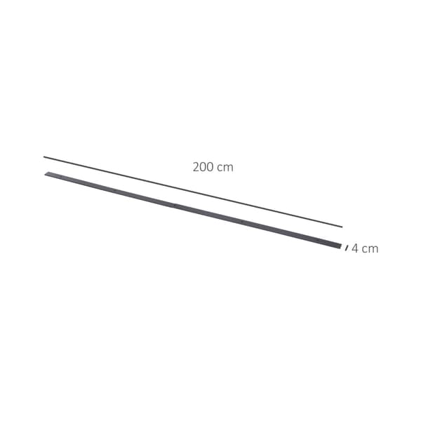 Rootzin liukuoven laitteistosarja - Antiikkityyli - Hiiliteräs - Sileä liuku - 200 cm x 4 cm x 0,6 cm