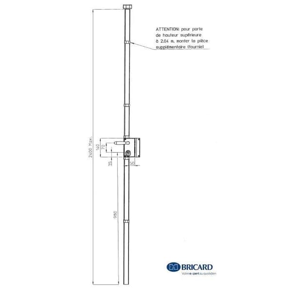 Bricard vertikallås A2P* Multipoint 3 poäng, , Vit - 74152
