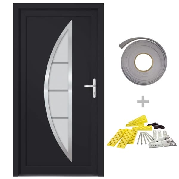 Ytterdörr antracit 98x190 cm PVC