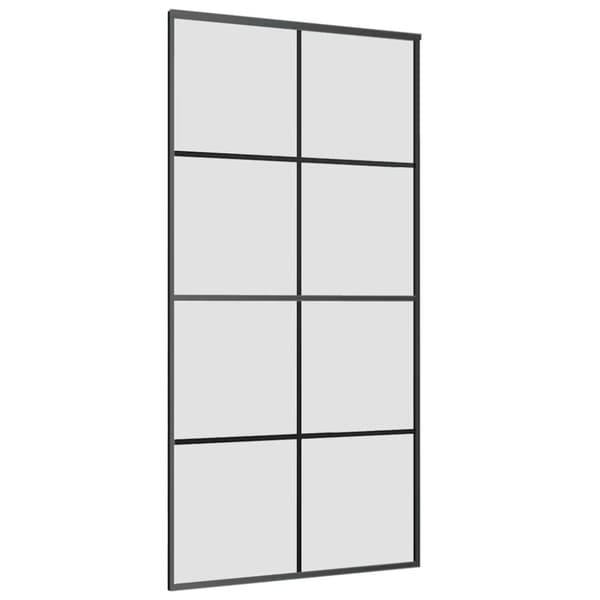 vidaXL skydedør med hardwaresæt 102,5x205 cm sikkerhedsglas aluminium