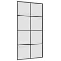 Miniatyrbillede 4 af 8: vidaXL skydedør med hardwaresæt 102,5x205 cm sikkerhedsglas aluminium