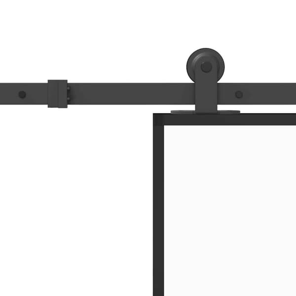 vidaXL skydedør med hardwaresæt 76x205 cm sikkerhedsglas aluminium