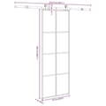 Miniatyrbillede 8 af 8: vidaXL skydedør med hardwaresæt 76x205 cm sikkerhedsglas aluminium