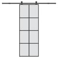 Miniatyrbillede 1 af 8: vidaXL skydedør med hardwaresæt 76x205 cm sikkerhedsglas aluminium