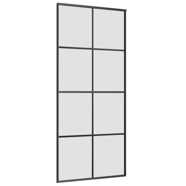 vidaXL Skjutdörr med beslagset ESG glas och aluminium 90x205 cm