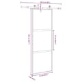 Pikkukuva 8 / 8: vidaXL liukuovi laitteistosarjalla 76x205 cm karkaistu lasi alumiini