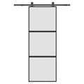 Miniatyrbild 1 av 8: vidaXL Skjutdörr med beslagset härdat glas och aluminium 76x205 cm