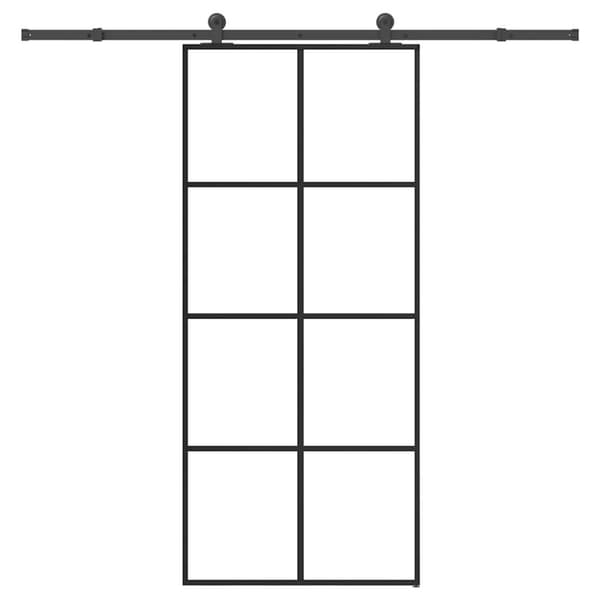 vidaXL Liukuovi asennustarvikkeilla 90x205 cm ESG lasi ja alumiini