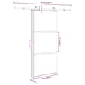 Miniatyrbillede 8 af 8: vidaXL skydedør med hardwaresæt 90x205 cm hærdet glas og aluminium