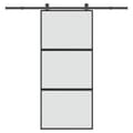 Miniatyrbillede 1 af 8: vidaXL skydedør med hardwaresæt 90x205 cm hærdet glas og aluminium