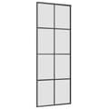 Miniatyrbild 4 av 8: vidaXL Skjutdörr med beslagset ESG glas och aluminium 76x205 cm