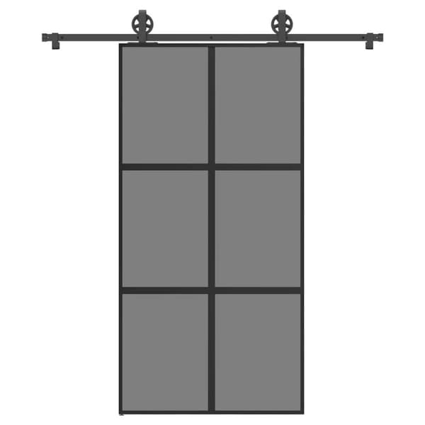 vidaXL skydedør med hardwaresæt 102,5x205 cm hærdet glas og aluminium