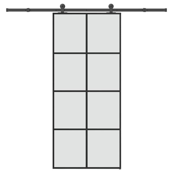 vidaXL Liukuovi asennustarvikkeilla 90x205 cm ESG lasi ja alumiini