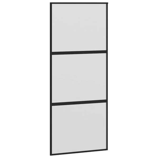 vidaXL Skjutdörr med beslagset härdat glas och aluminium 90x205 cm