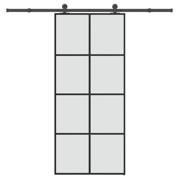 Skjutdörr med beslagset ESG glas och aluminium 90x205 cm