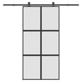 Miniatyrbild 1 av 2: Skjutdörr med hårdvara 102,5x205 cm härdat glas och aluminium
