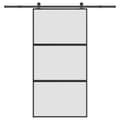 Miniatyrbild 1 av 2: Skjutdörr med hårdvara 102,5x205 cm härdat glas och aluminium