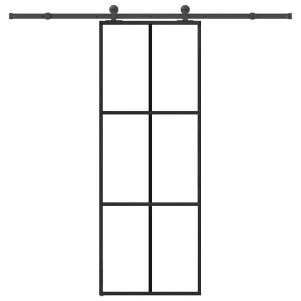 Skjutdörr med beslagset ESG glas och aluminium 76x205 cm