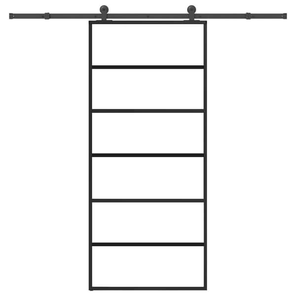 Skjutdörr med beslagset ESG glas och aluminium 90x205 cm