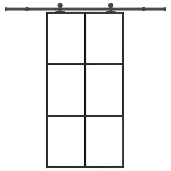 Skjutdörr med beslagset 102x205 cm ESG glas och aluminium