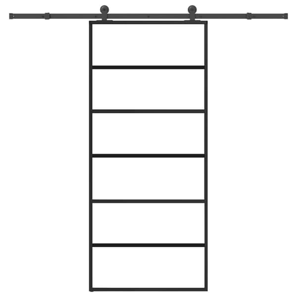 vidaXL Liukuovi asennustarvikkeilla 90x205 cm ESG lasi ja alumiini