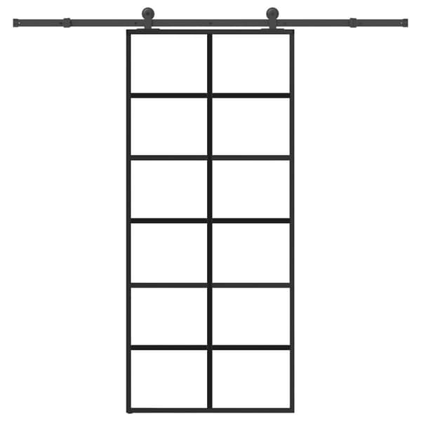 vidaXL Liukuovi asennustarvikkeilla 90x205 cm ESG lasi ja alumiini