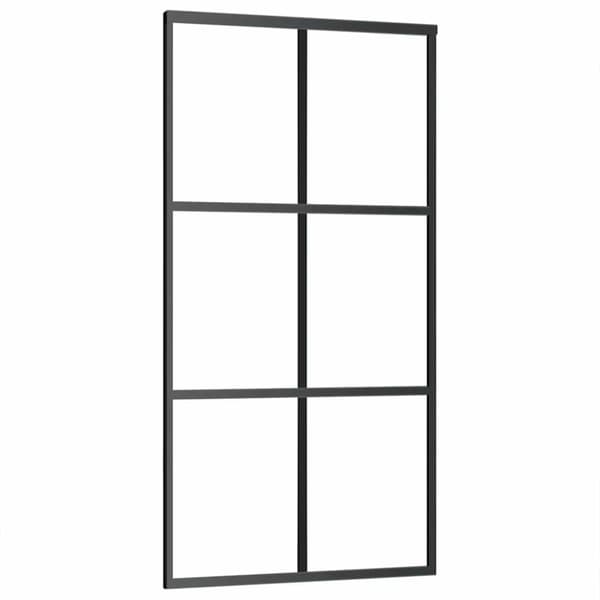 vidaXL Skjutdörr med beslagset 102x205 cm ESG glas och aluminium