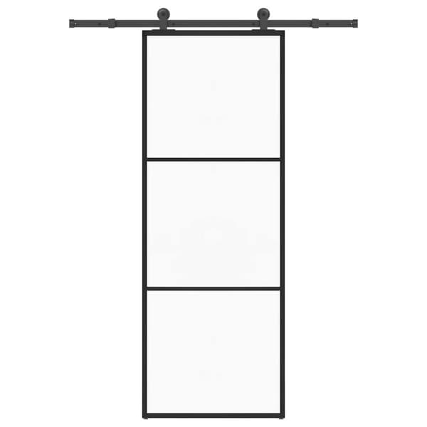 vidaXL Liukuovi asennustarvikkeilla 76x205 cm ESG lasi ja alumiini