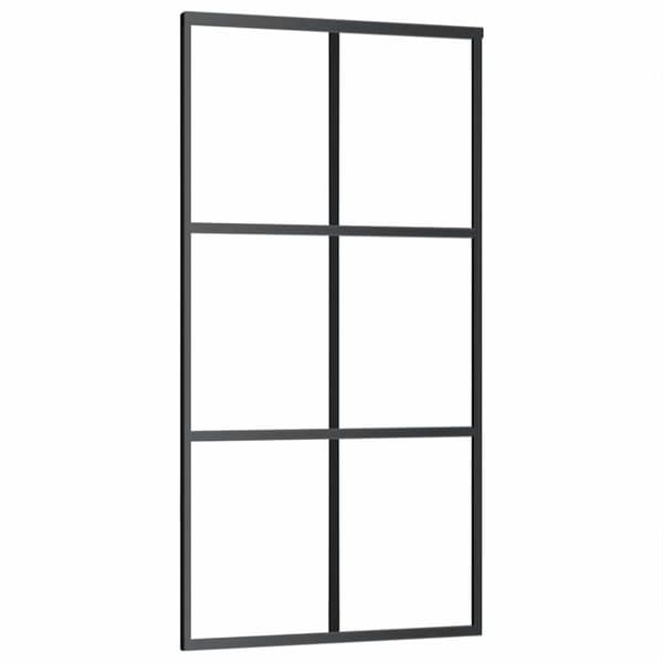 vidaXL skydedør m. monteringssæt 102x205cm sikkerhedsglas og aluminium