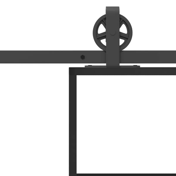vidaXL skydedør m. monteringssæt 102x205cm sikkerhedsglas og aluminium