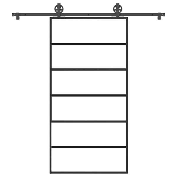 vidaXL skydedør m. monteringssæt 102x205cm sikkerhedsglas og aluminium