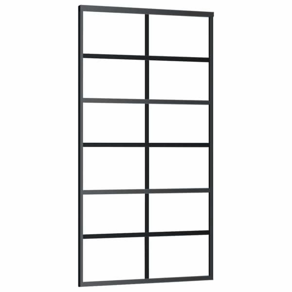 vidaXL Skjutdörr med beslagset 102x205 cm ESG glas och aluminium