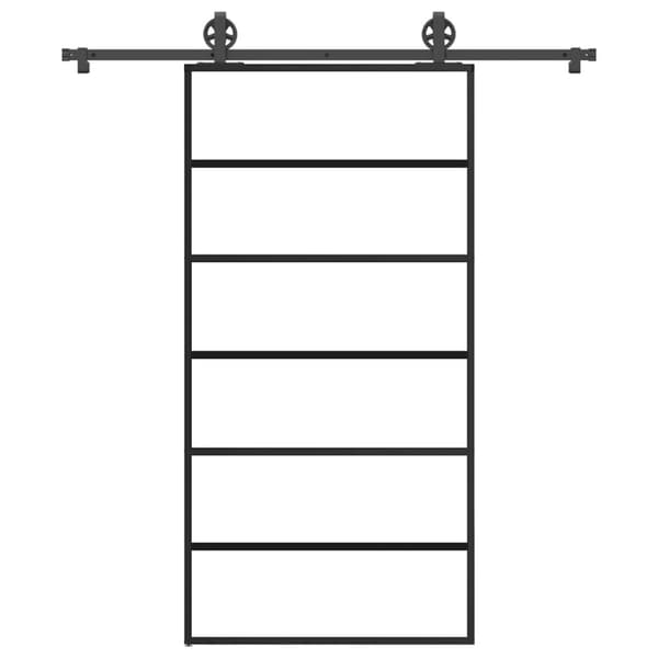 vidaXL liukuovi laitteistosarjalla 102x205 cm ESG lasi ja alumiini