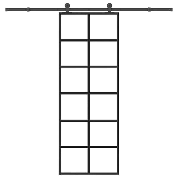 vidaXL Liukuovi asennustarvikkeilla 76x205 cm ESG lasi ja alumiini