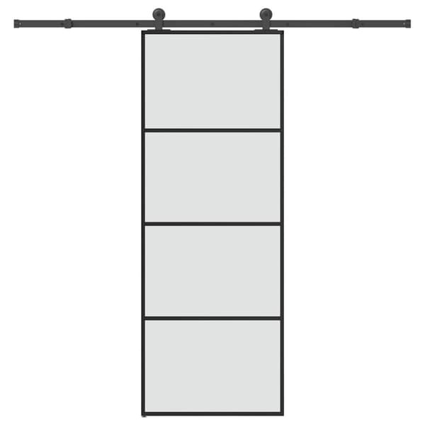 vidaXL Skjutdörr med beslagset ESG glas och aluminium 76x205 cm
